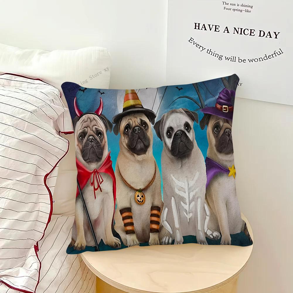 Bulldog Badewannenkissenbezug Quadratisches Kissen Schlafzimmer Sofa Freizeit Komfort Kissen Auto Wohnzimmer Heimdekoration