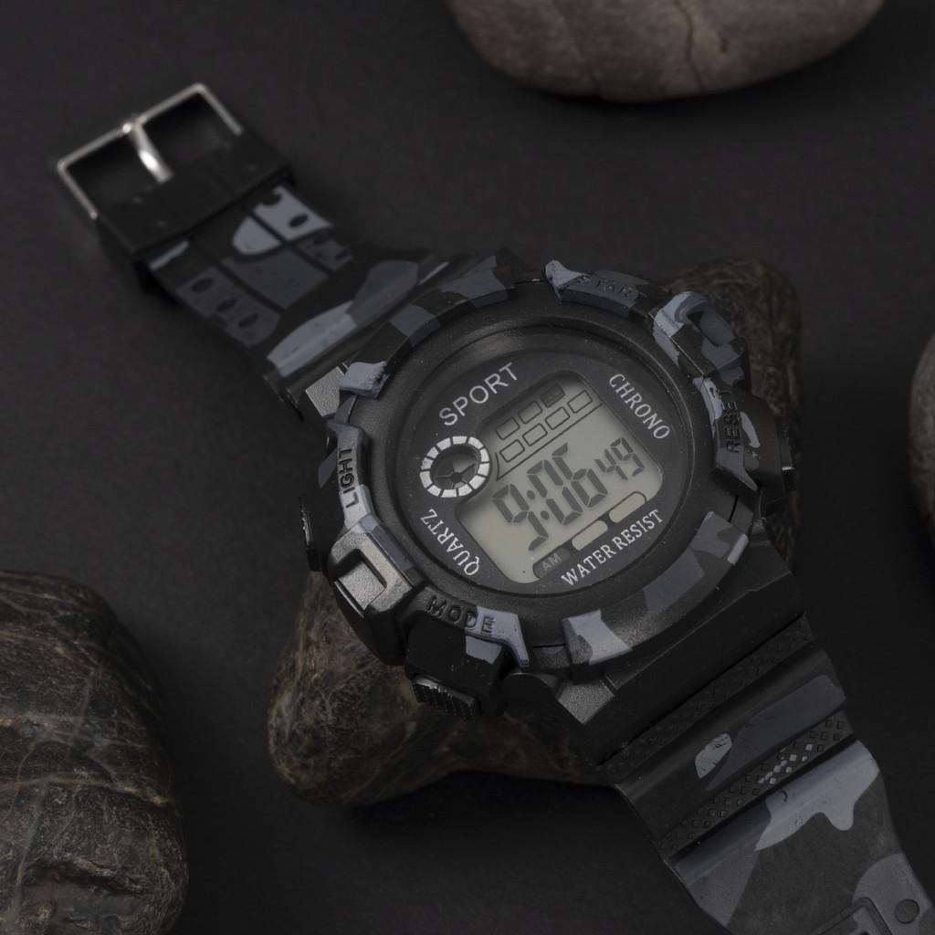 Детские военные часы Цифровые водонепроницаемые спортивные часы для мальчиков чёрный