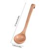 Ergonomic Wooden Spoon Ladle Kitchen Tool Long Hook-End Handle For Cooking Heatproof Design Ideal For Family Meals