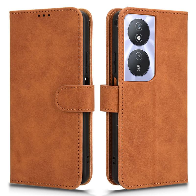 

For Honor Play 8T 5G/X7b 4G/X7b 5G/Play 50 Plus 5G/90 Smart Case Skin-touch Flip Stand Phone Cover Brown