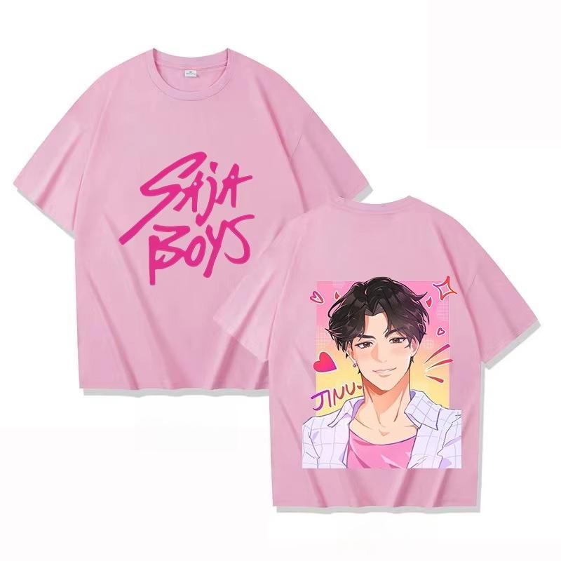 Saja Boys Tshirt 2026 Summer Cool Cartoon Kpop Demon Hunter Mens Tshirt Round Neck Pure Cotton Mens Parentchild Wear