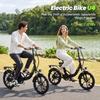U4 Electric Bike 10.4Ah Battery 25KM/H Max Speed Front Suspension Disc Brake 3-Speed Modes 55+ Miles Range Compact Electric Bicycle with 16'' Tires