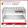 Stainless Steel Mobile Food Warming Table with Casters - Insulated Hot Dish Serving Cart