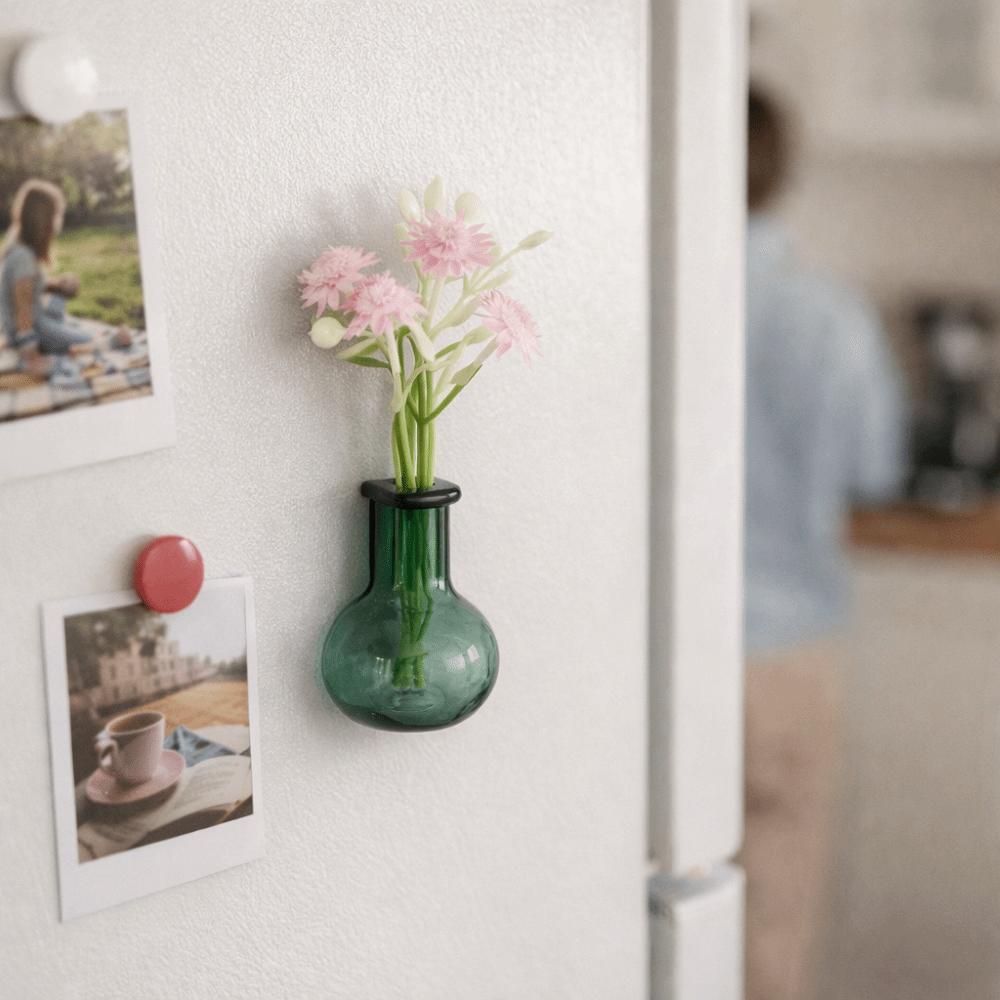 3D Magnetic Vase Sticker With Flower Refrigerator Magnets Magnetic Glass Vases Holiday Gift