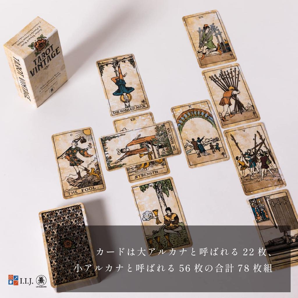 Tarot Vintage Waite Edition Tarot Authentic Tarot Reading with Japanese Instructions I.I.J 78-Card Cards,