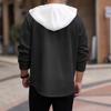 Men's Single Breasted Hooded Outerwear Autumn Long Sleeve Jacket Fashion Pocket Loose Cardigan Coat