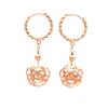 Exquisite Pure Russian 585 Design Hollow-Plated Rose Earrings, Beautiful Women'S Shiny Gold Earrings