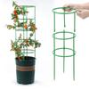 9 Pcs/set 3 Layers Plant Support Plant Stakes Round Plant Support Ring Plastic Plant Cage Holder Flower Pot Climbing Trellis