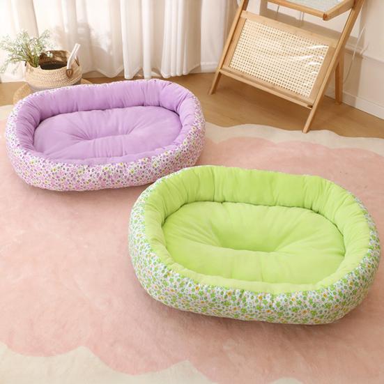 Calming Dog Bed Floral Orthopedic Cat Bed Breathable Washable Cozy Pet Bed for Small Medium Dogs And Cats