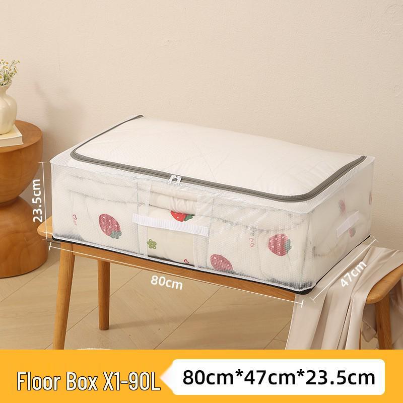Under-Bed Transparent Shoe Storage Box with Steel Frame, Foldable & No-Install