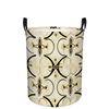 1pc, Dokriy, Beige Background with Black And Golden Symmetrical European-Style Pattern Storage Basket, Foldable Laundry Basket, Suitable for Storing C
