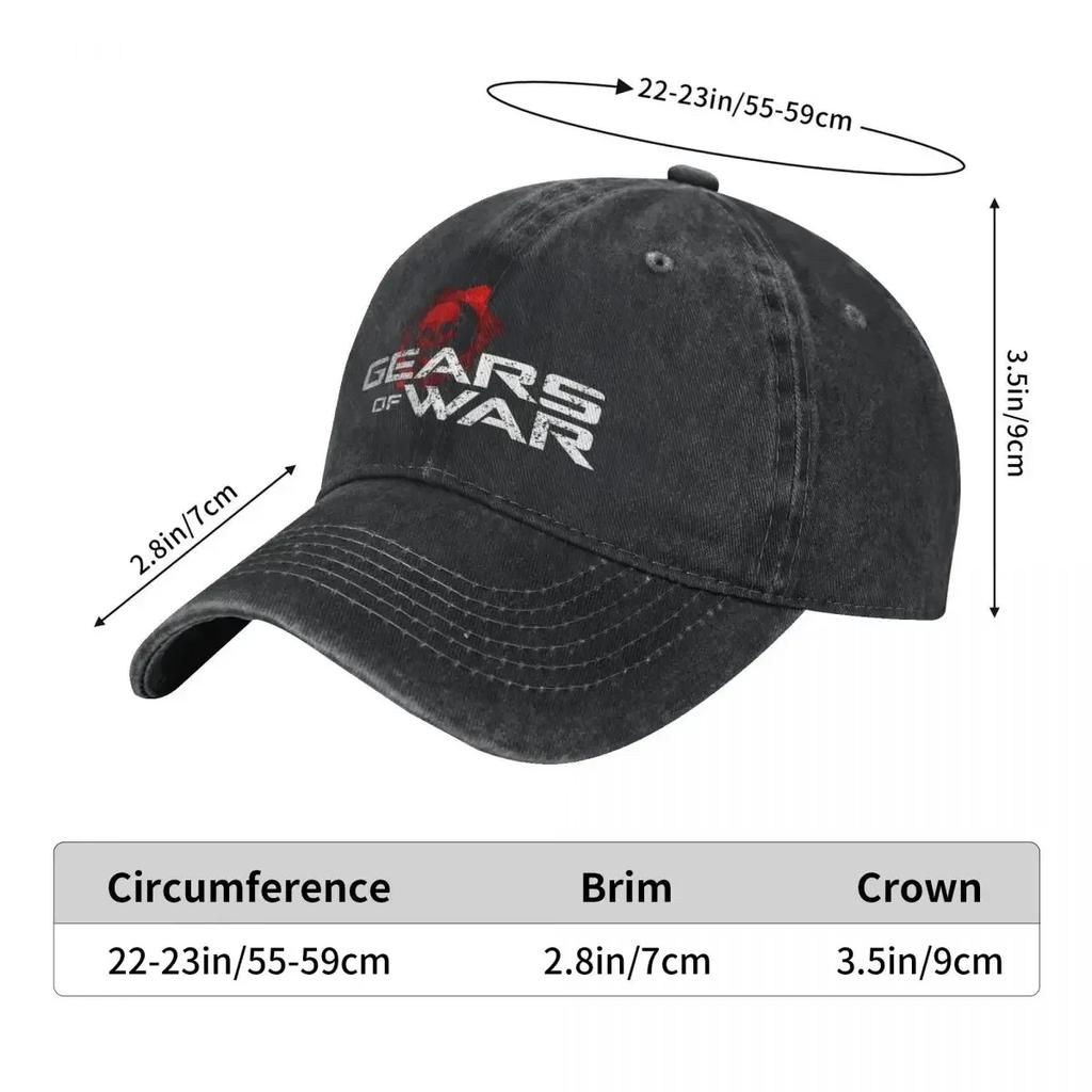 Gears Of Wars Unisex Baseball Caps Shotting Game Crimson Omen Distressed Cotton Hats Outdoor Running Golf Adjustable Headwear