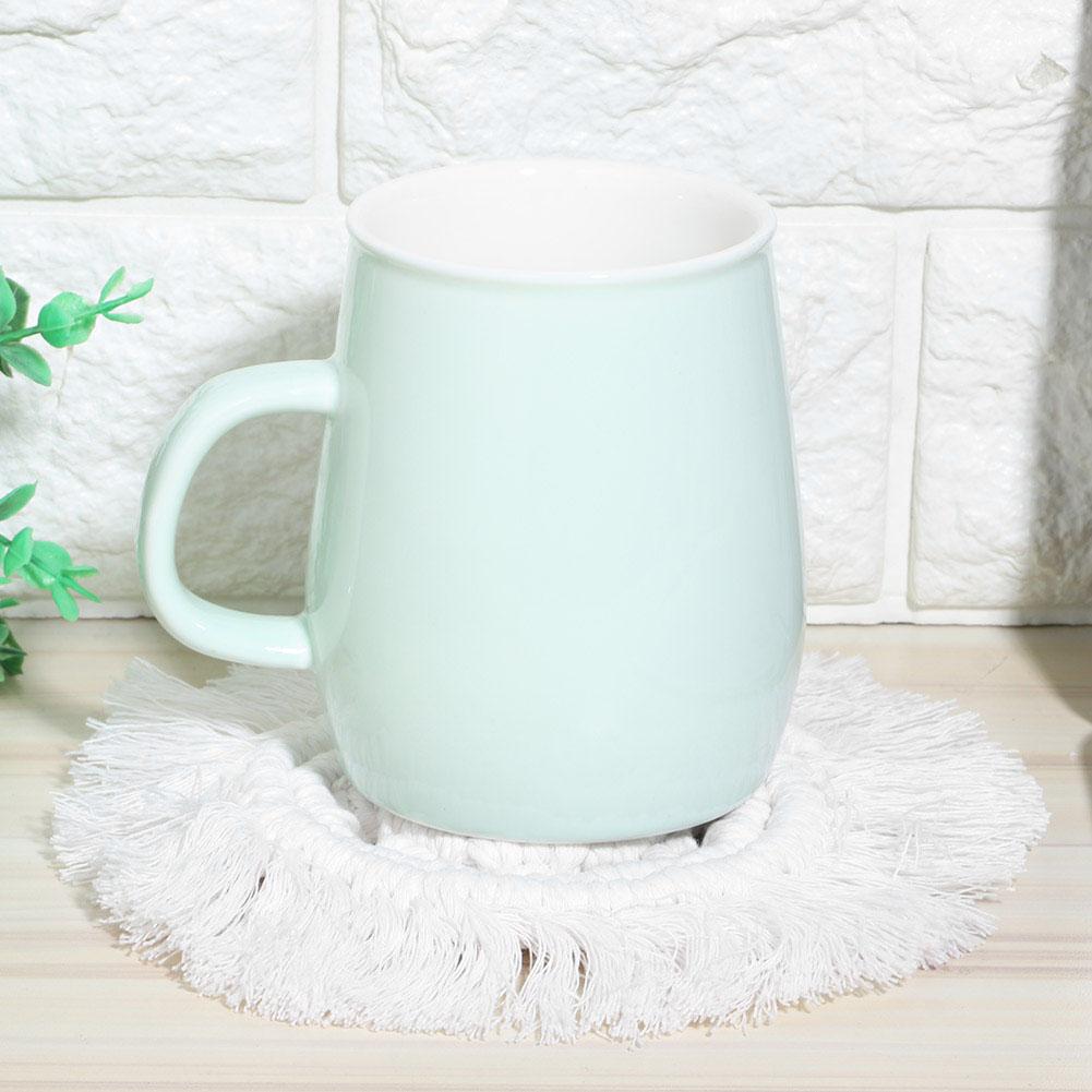 Nordic Style Hand Knitting Cup Coaster With Tassel Heat Insulated Pad Placemat Kitchen UtensilWhite