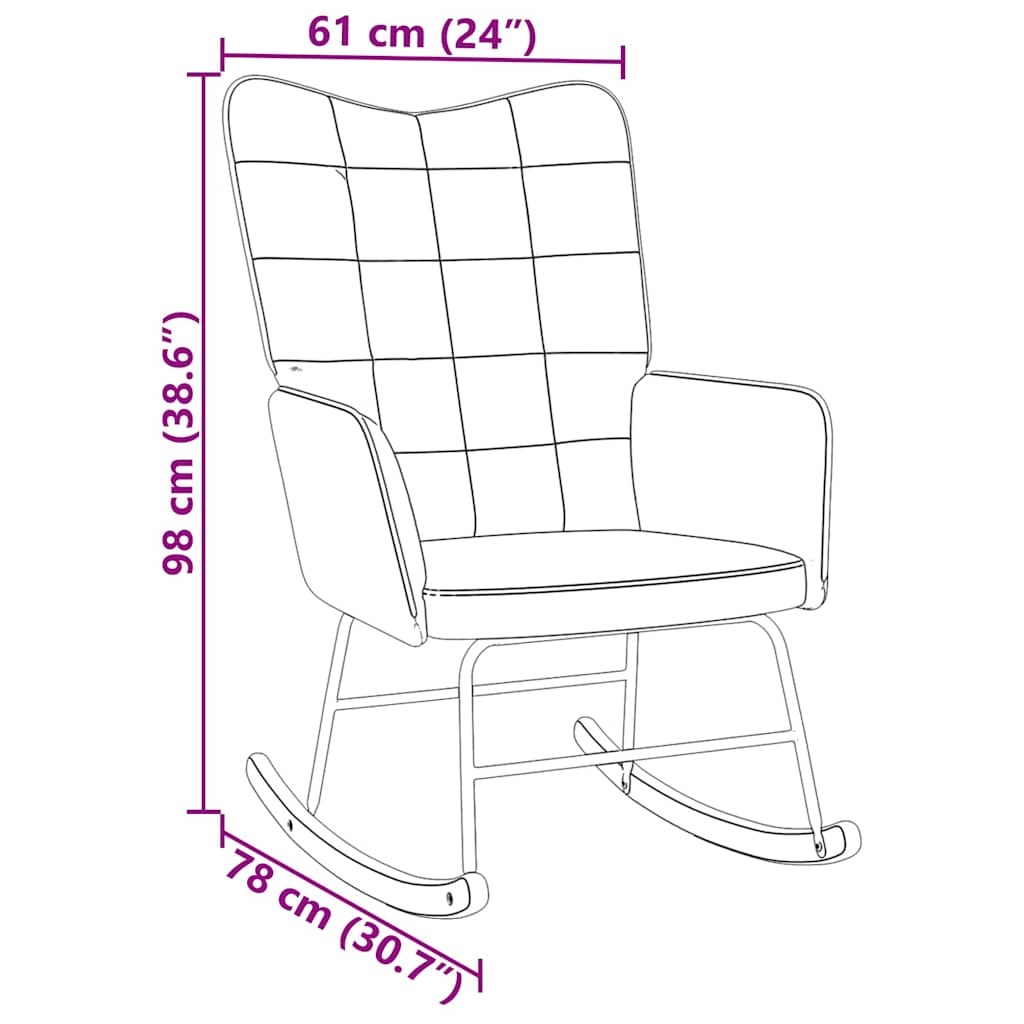 Rocking Chair Blue Velvet