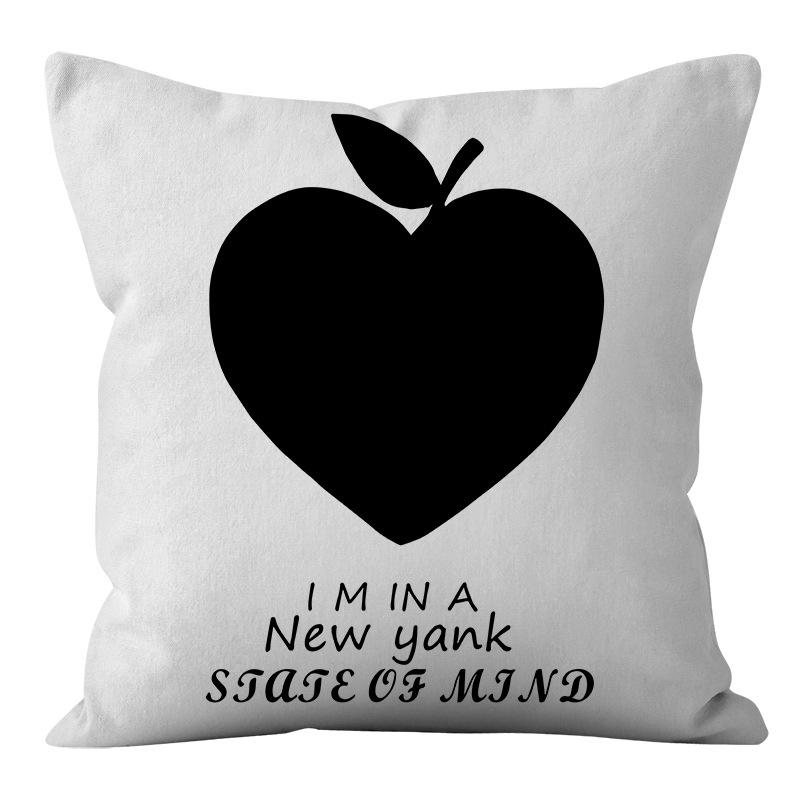 Nordic Ins Style Simple and Light Luxury Lines Black and White Plaid Pillow Case Pillow Lunch Break Pillow Sofa Cushion