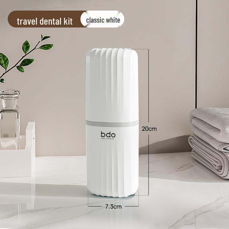 Portable Toothbrush and Mouthwash Holder Set with Toothbrushing Cup