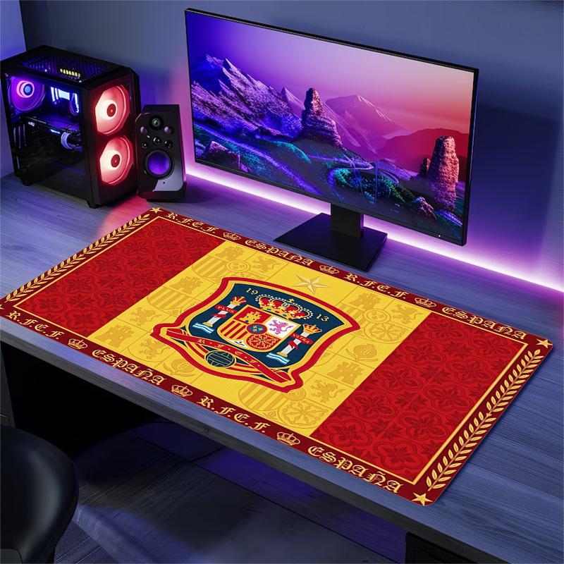 Spain Football Team Color Mouse Pad Large Gaming Table Cushion Non-slip Laptop Tablet Big Mousepad XXL Mat Mini PC Playmat With Lock edge