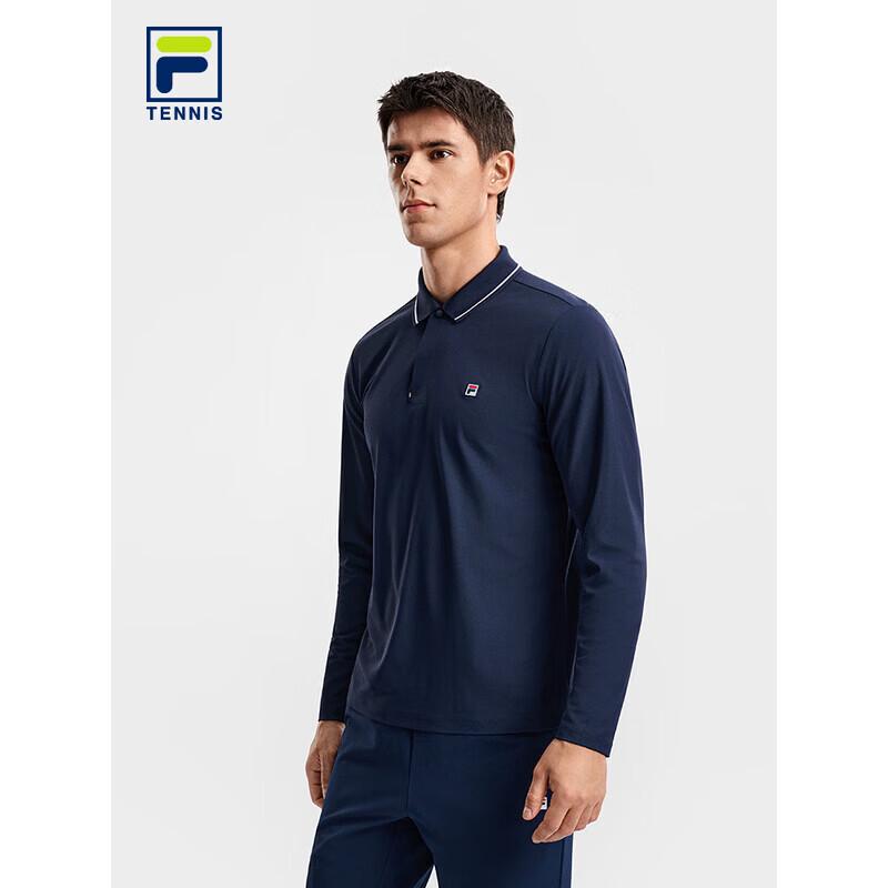 FILA Men s 2026 Spring Quick-Dry Long-Sleeve Knit Polo Shirt 2XL