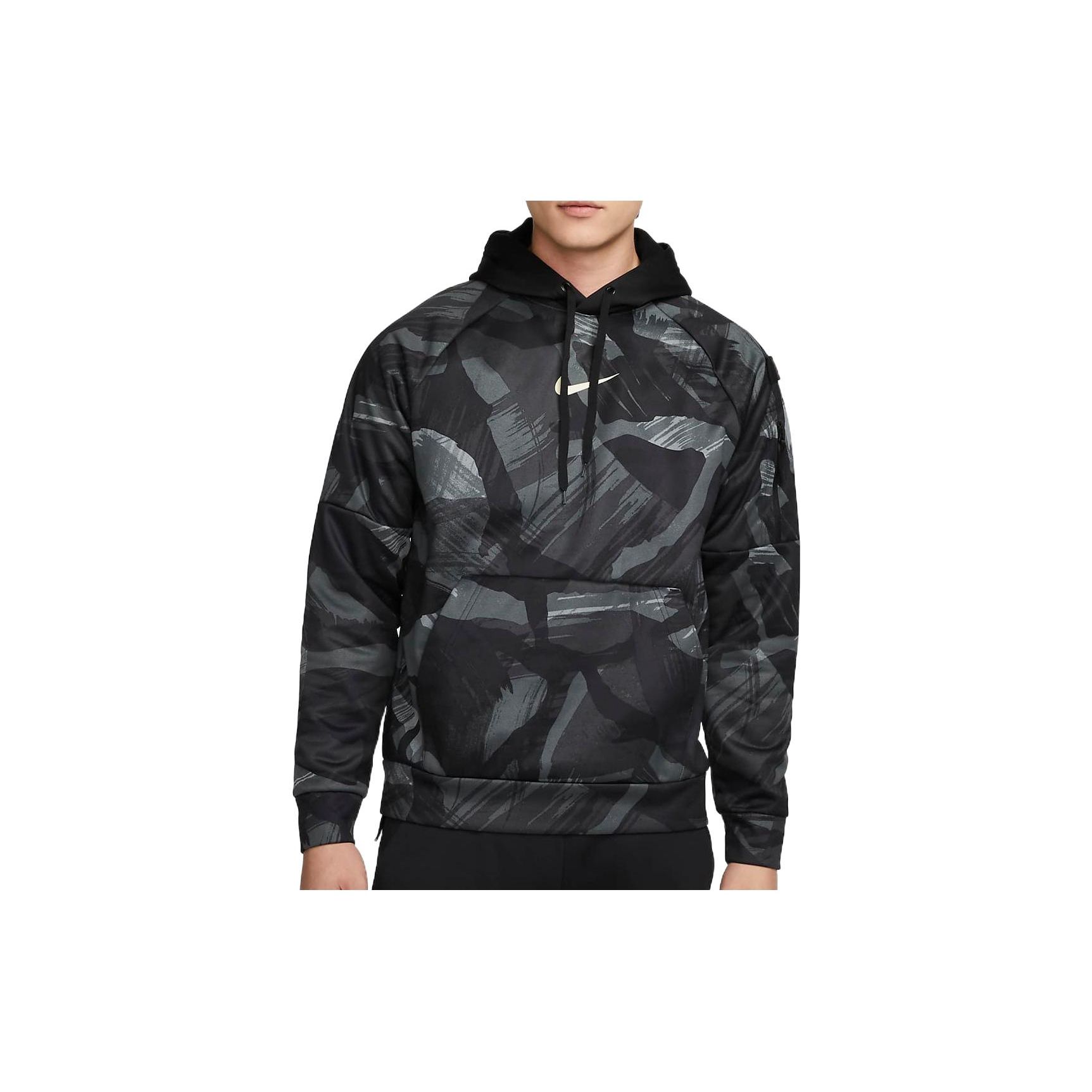 Мужской пуловер с капюшоном с полным принтом Nike FW22, черные топы DQ6950-010 M