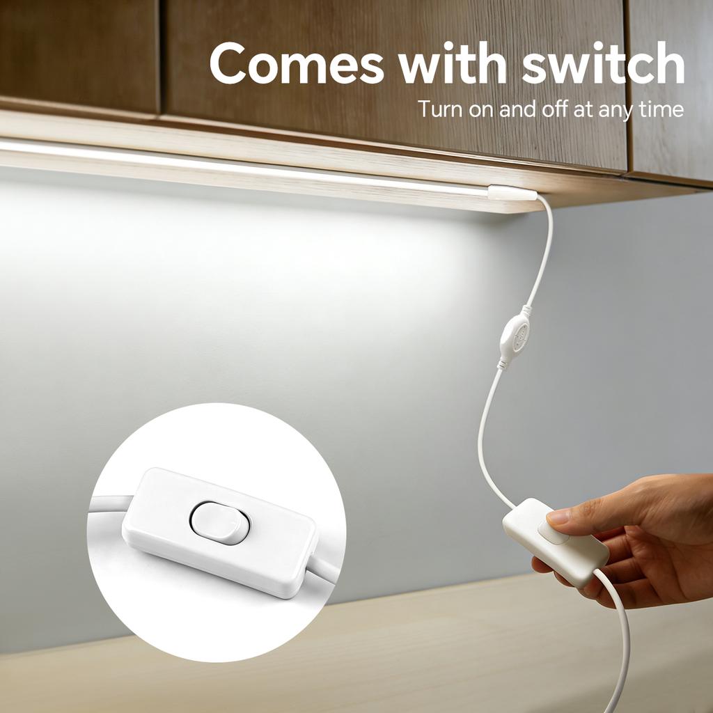 Fireproof Silicone LED Neon Light Strip 220V EU Plug In Self-Adhesive Even Glow COB LED Tape For Room Kitchen Outdoor Garden