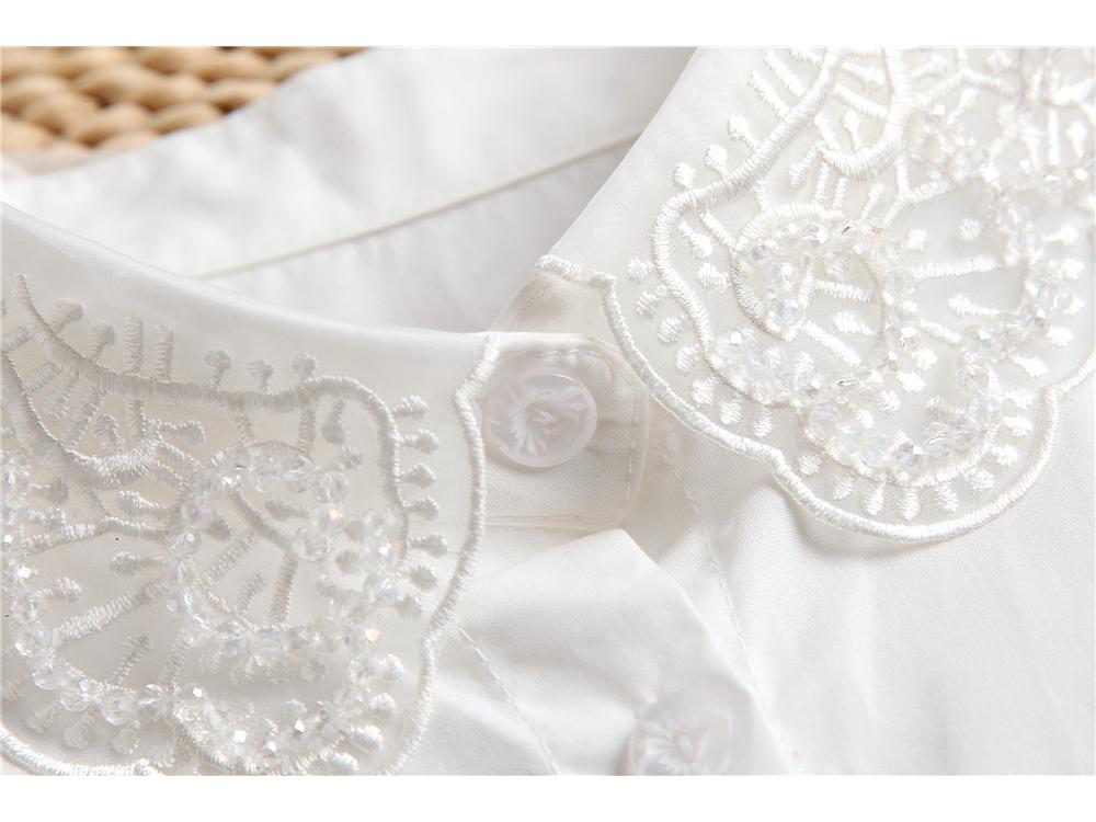 Dekorativer falscher Kragen für Damen im koreanischen Stil aus besticktem Organza für Herbst/Winter