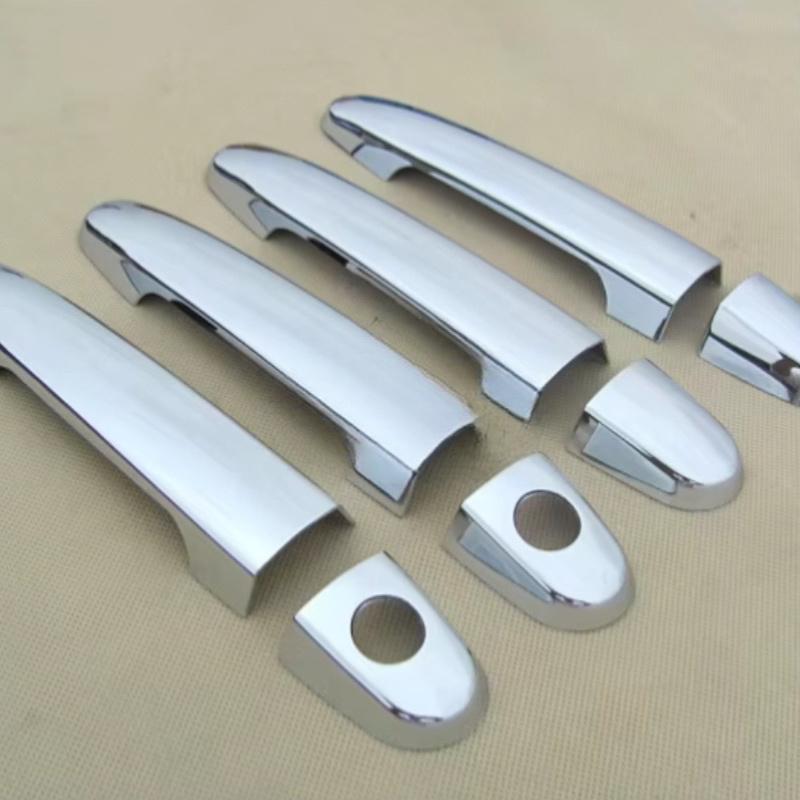 8pca New Chrome Car Door Handle Cover Trim Sticker 2 Keyholes For Toyota Camry 2002-2006 Yaris 2006-2010 Corolla 2003-2013