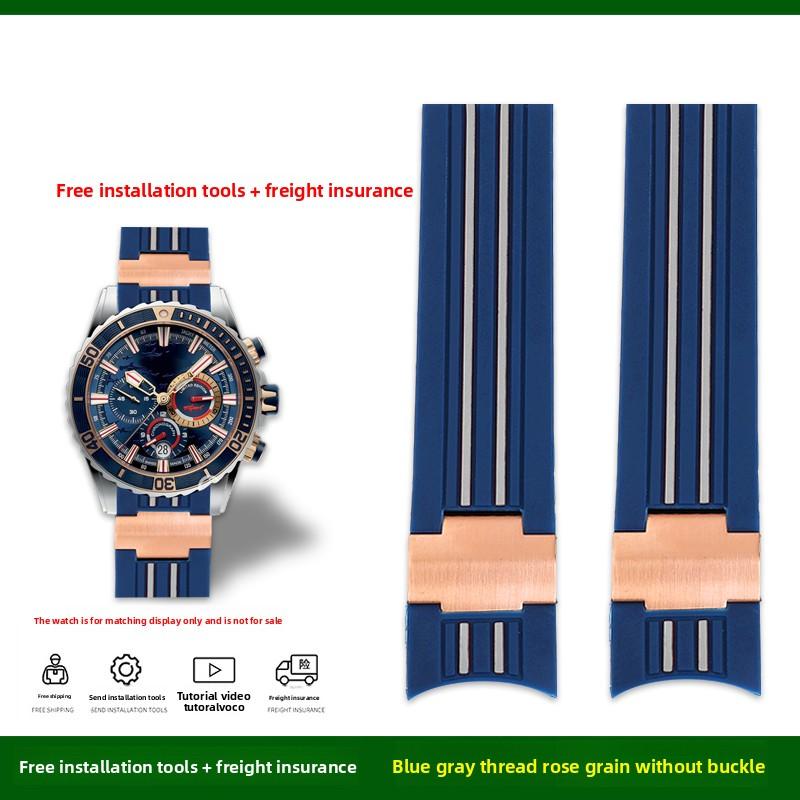 

22-мм вигнутий силіконовий ремінець для годинника Ulysse Nardin Athens Diving Watch Navigation 1502 чоловічий спортивний гумовий ремінець браслет Аксесуари 22mm