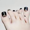 Hot-selling 24-piece Toenail Nail Film, Black Spice Girl Wind Glitter Powder, Short Square Toenail Wearing Nail