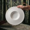 Zhishi Underglaze Ceramic 9.75-inch Straw Hat Pasta Bowl