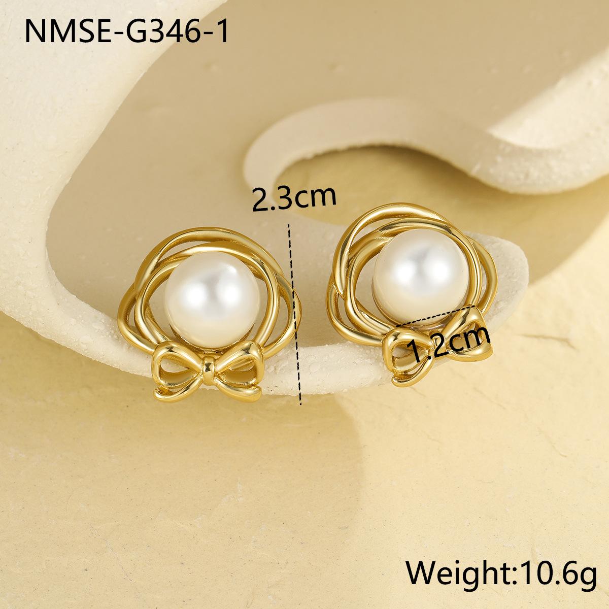 GEMCHIC Women s Stainless Steel 18K Gold Plated Pearl Flower Earrings Fashion Design Stud Earrings