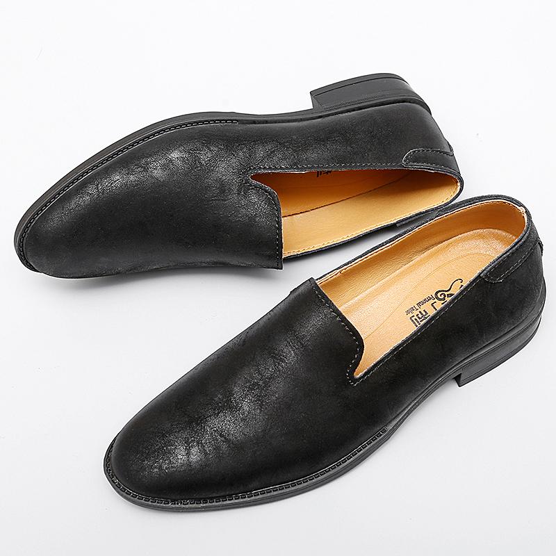 Fashion High Quality Brand Men's Leather Casual Shoes Soft Sole Comfortable Flat Bottom Loafers Classic Brown Men's Business Dress Shoes