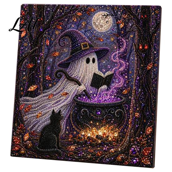 Dark Aesthetic Crafting Halloween Faux Pearl Art DIY Kit Spooky Cute 3D Beads Painting Crafts Diamond Kit for Adults Beginners Seasonal Wall