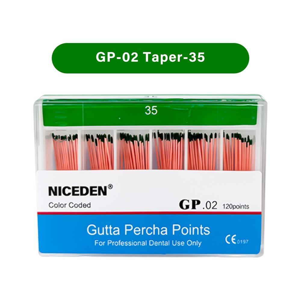 Niceden Dental Gutta Materials Percha Root Points Endodontics Cotton Fiber Tips Dentistry GP Canal Taper 02 04 06 #15-40 F1-F3