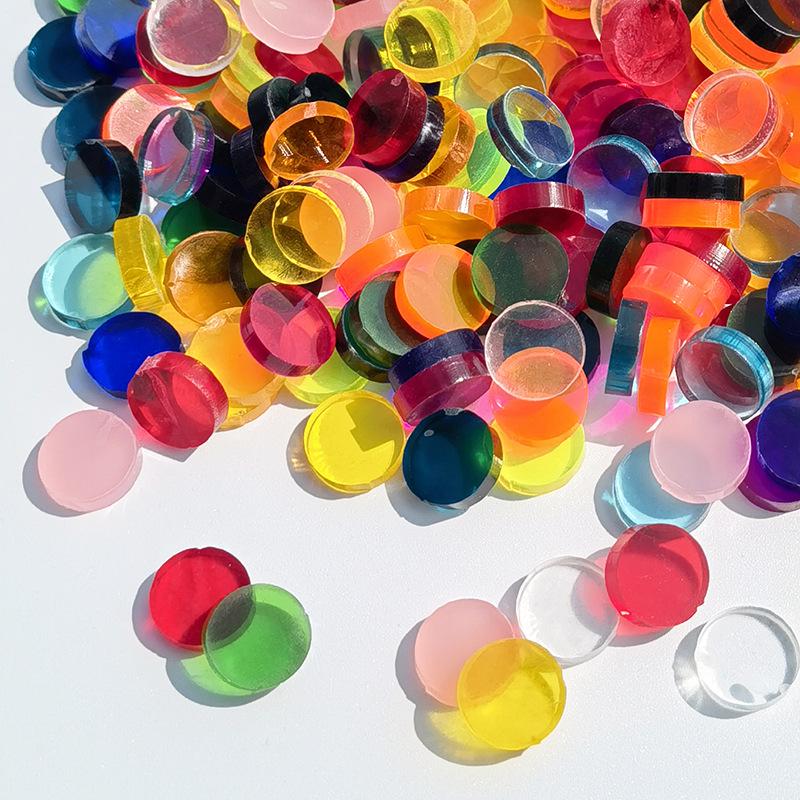 200g Bunte Runde Acryl-Mosaiksteine für DIY-Kunstprojekte