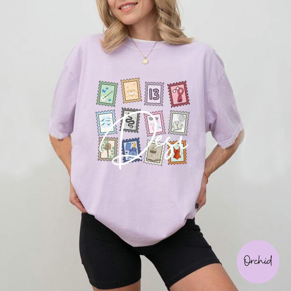 Women Casual Music Stamps Unisex Shirt For Music Fan Gift Fantasy Funny Cute Album Symbols Tshirt Outfit Book Tee Streetwear