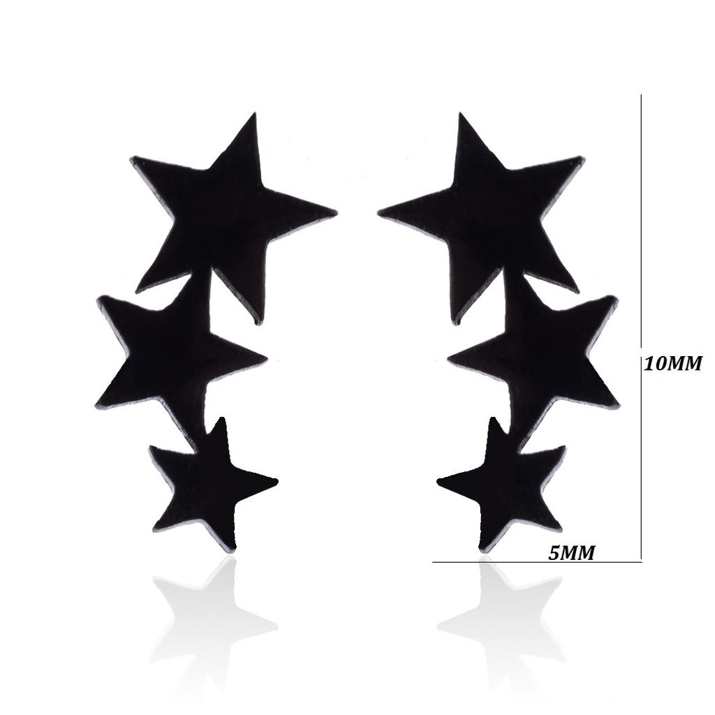 Stainless Steel Star Moon Earrings For Women Girl Crescent Moon Pentagram Ear Stud Everyday Earring Celestial Fashion Jewelry