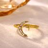 New 2026 Rings For Women Heart Double-Layer Gold Color Anillos Geometric Stars Moon Punk Vintage Ring Party Jewelry Her Gift