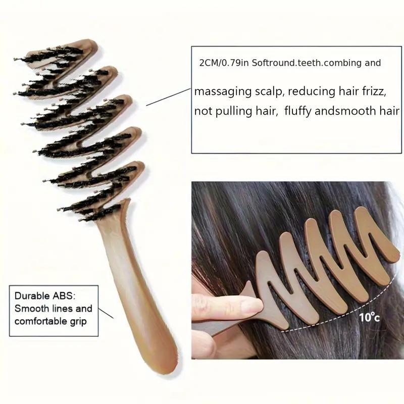 High-Quality Long-Handle Bristle Comb – Anti-Static Volumizing Hair Brush for All Hair Types, Smooth Full Hair