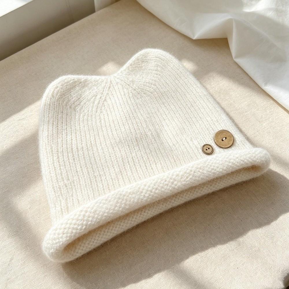 Windproof Pull-On Beanie Thick Warm Cold Weather Cap Casual Knit Beanie Hat for Women