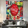 Cocacola Bottles Ice Bucket Tapestry Wallmounted Fashion Print Atmospheric Background Cloth Wall Decoration Wall Covering Decoration