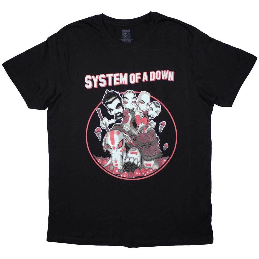 System Of A Down Mushroom People T-Shirt Black New XXXL