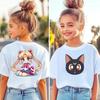 Sailor Moon Cartoon Printed Childrens Unisex Summer Loose Casual Short Sleeved Comfortable Tshirt Top