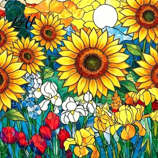 Sonnenlicht wirft Schatten Spielzeug Acryl Puzzle Suncatcher Bunt Buntglasstil Sonnensammler Handgefertigtes Sammler-Set DIY Puzzles Fenster