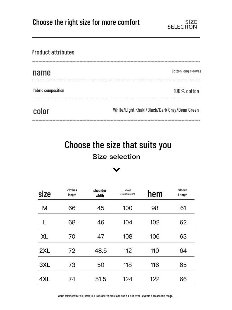 Jeanswest Men's Casual Loose Fit Cotton Long Sleeve T-Shirt