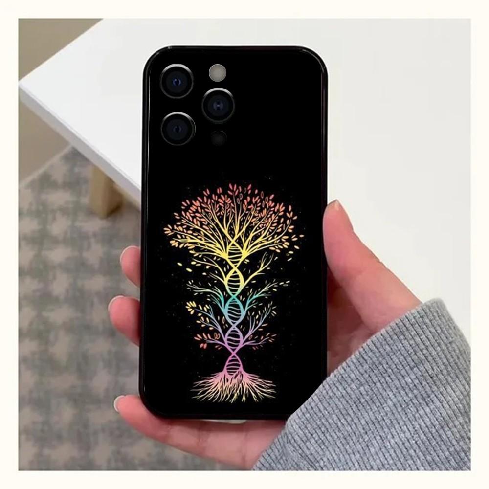 Art Human DNA Gene Biology Phone Case For Apple iPhone 15,14,13,12,11,Pro,X,XS,Max,XR,Plus,Mini Soft Black Cover