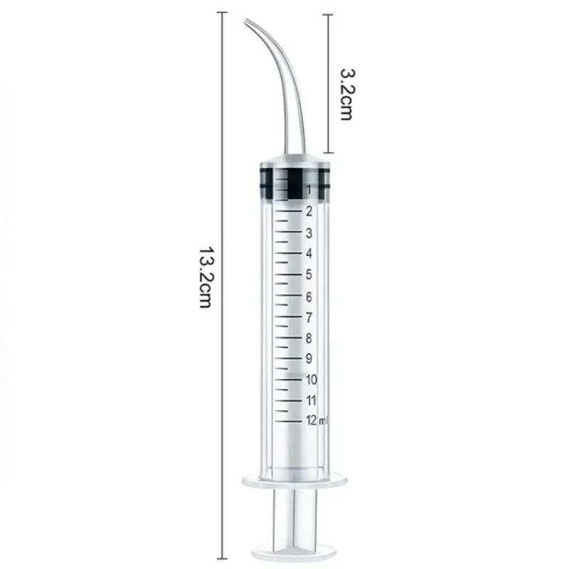 1/2/3 PCS 12ML Ear Wash Syringe Elbow Rubber Tube Earwax Cleaning Tool