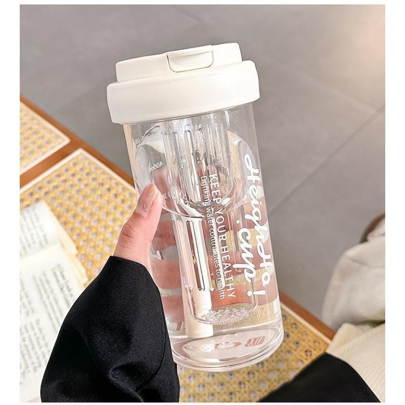 Water Cup Girls Summer Premium Plastic Cup Large Capacity Straw Cup 600ML