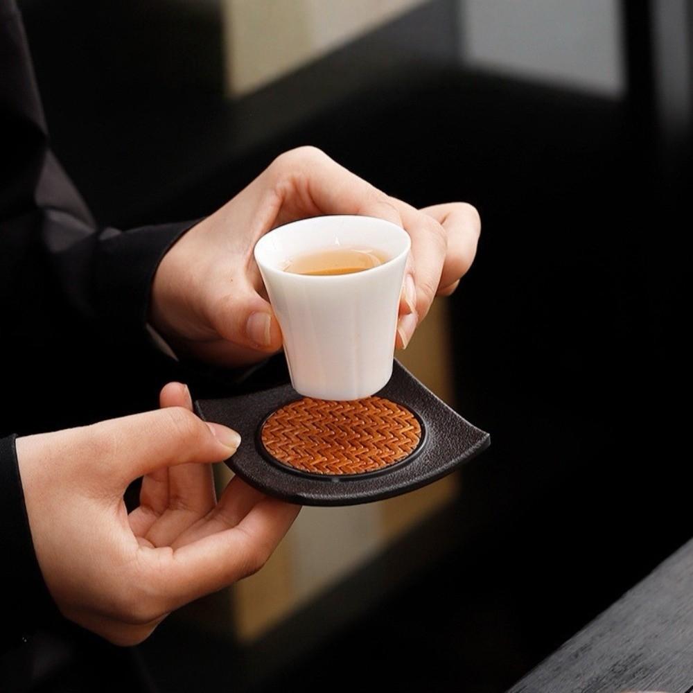 6pcs Anti-scalding Rattan Tea Coaster Set Chinese Style Tea Cup Holder Heat Insulation Mat  Home Use