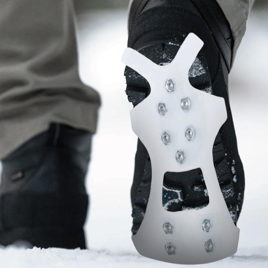 Winterschuhspikes mit 10 Spikes, geeignet für winterliche Outdoor-Aktivitäten wie Wandern, Trekking, Eisfischen, Schnee und Eis.