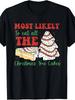 Men'S Christmas Tree Cake Graphic T-Shirt - Cozy Crew Neck, Humorous Design. Unisex Style for Both M